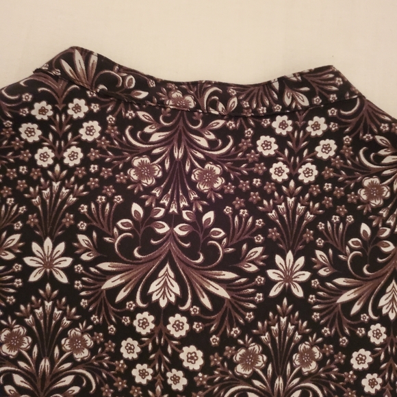 Selling Women's Floral Print Brown & White Dress/Top With Pockets - Picture 6 of 10